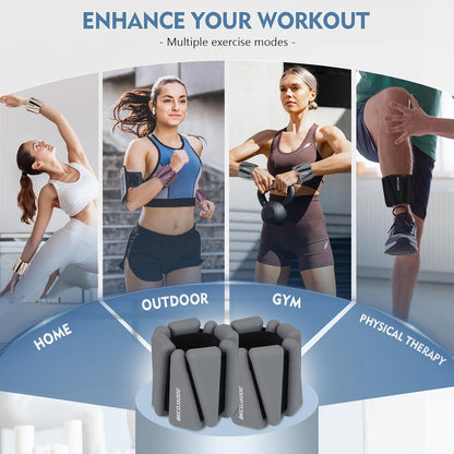 Ankle Weights Set of 2 (1 lb/2 lb/3 lb Each) Adjustable Wrist Weights for Women Men Wearable Arm Leg Weight for Pilates, Running, Walking, Workout, Yoga