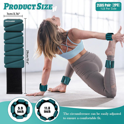 Ankle Weights Set of 2 (1 lb/2 lb/3 lb Each) Adjustable Wrist Weights for Women Men Wearable Arm Leg Weight for Pilates, Running, Walking, Workout, Yoga