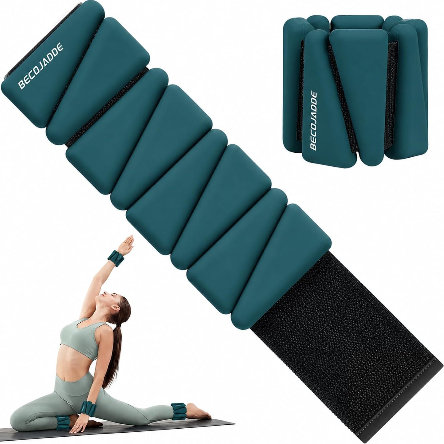 Ankle Weights Set of 2 (1 lb/2 lb/3 lb Each) Adjustable Wrist Weights for Women Men Wearable Arm Leg Weight for Pilates, Running, Walking, Workout, Yoga