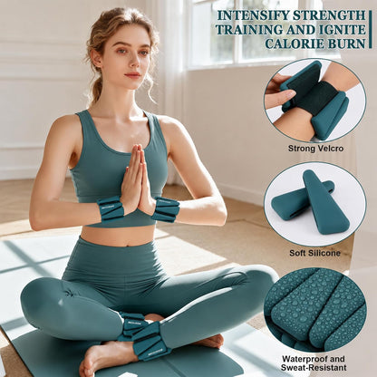 Ankle Weights Set of 2 (1 lb/2 lb/3 lb Each) Adjustable Wrist Weights for Women Men Wearable Arm Leg Weight for Pilates, Running, Walking, Workout, Yoga