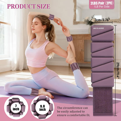 Ankle Weights Set of 2 (1 lb/2 lb/3 lb Each) Adjustable Wrist Weights for Women Men Wearable Arm Leg Weight for Pilates, Running, Walking, Workout, Yoga