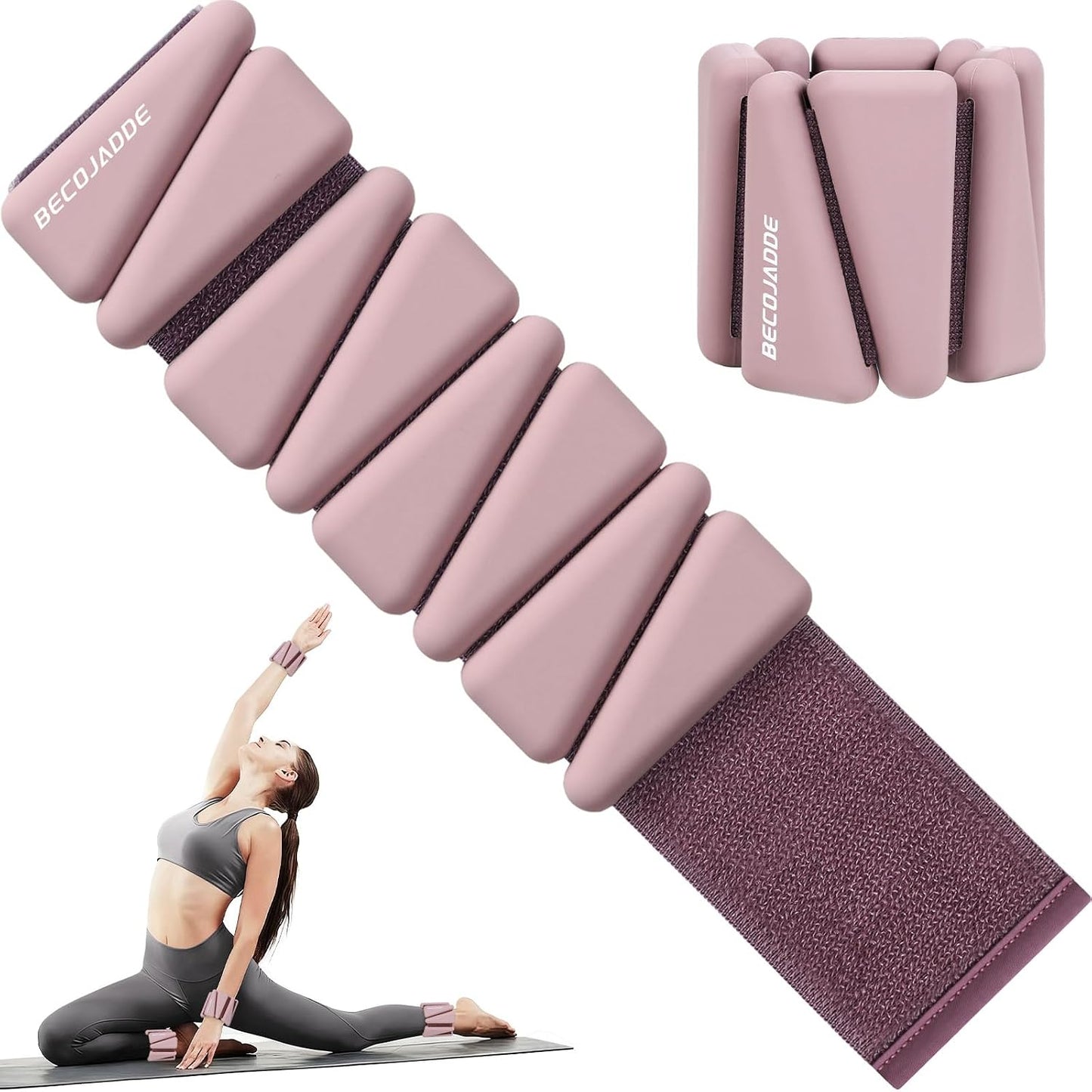 Ankle Weights Set of 2 (1 lb/2 lb/3 lb Each) Adjustable Wrist Weights for Women Men Wearable Arm Leg Weight for Pilates, Running, Walking, Workout, Yoga