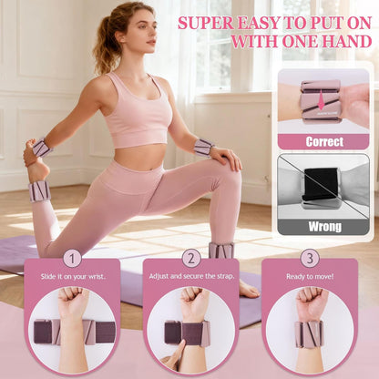 Ankle Weights Set of 2 (1 lb/2 lb/3 lb Each) Adjustable Wrist Weights for Women Men Wearable Arm Leg Weight for Pilates, Running, Walking, Workout, Yoga
