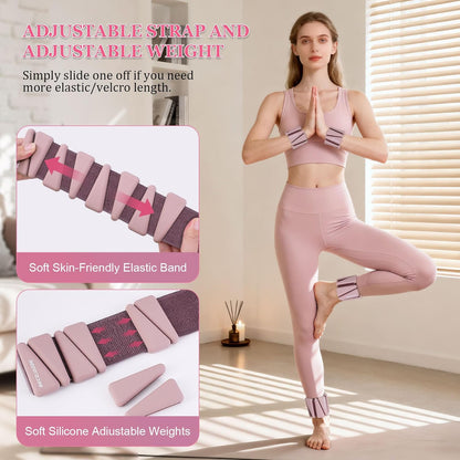 Ankle Weights Set of 2 (1 lb/2 lb/3 lb Each) Adjustable Wrist Weights for Women Men Wearable Arm Leg Weight for Pilates, Running, Walking, Workout, Yoga