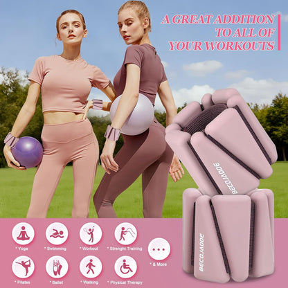 Ankle Weights Set of 2 (1 lb/2 lb/3 lb Each) Adjustable Wrist Weights for Women Men Wearable Arm Leg Weight for Pilates, Running, Walking, Workout, Yoga