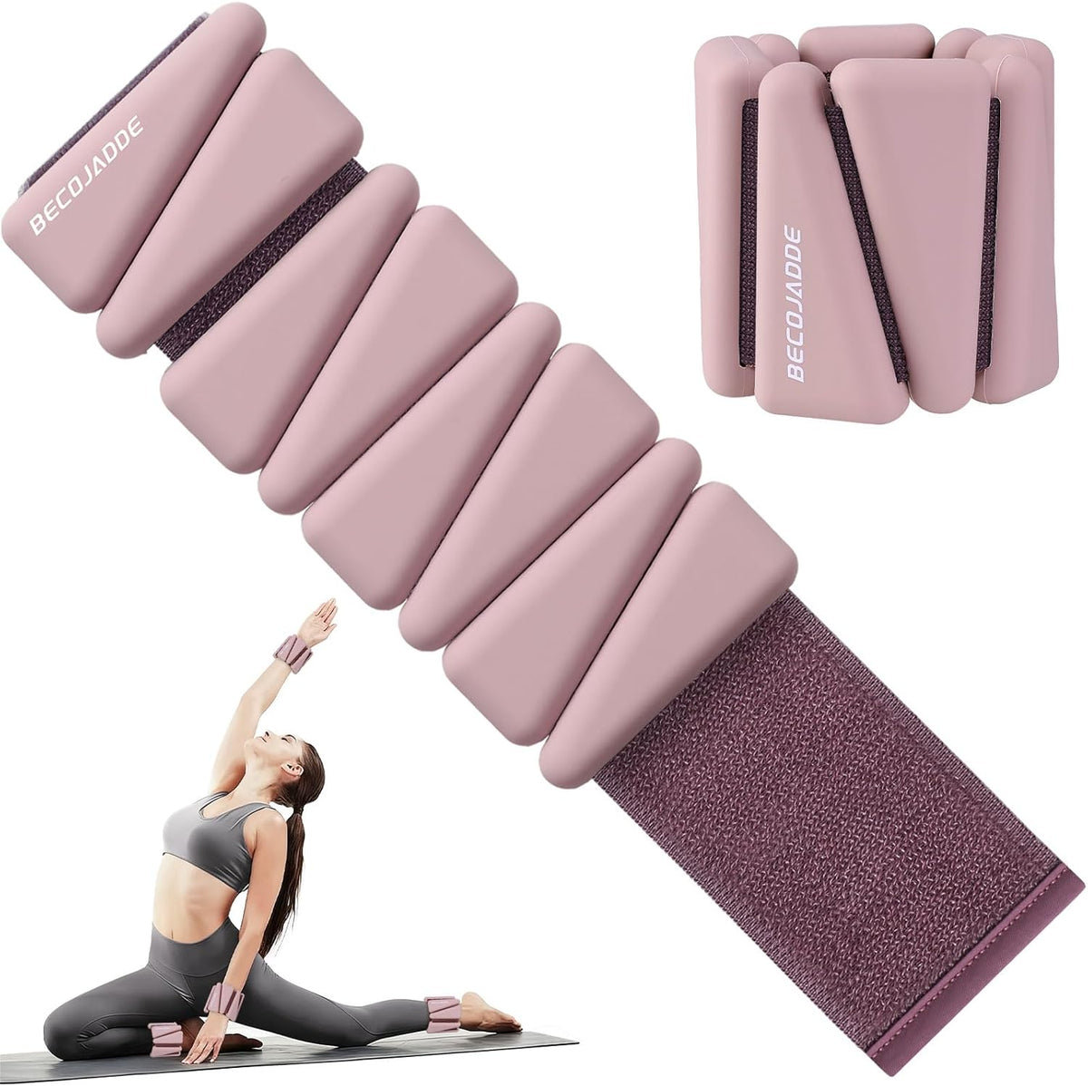 Ankle Weights Set of 2 (1 lb/2 lb/3 lb Each) Adjustable Wrist Weights for Women Men Wearable Arm Leg Weight for Pilates, Running, Walking, Workout, Yoga