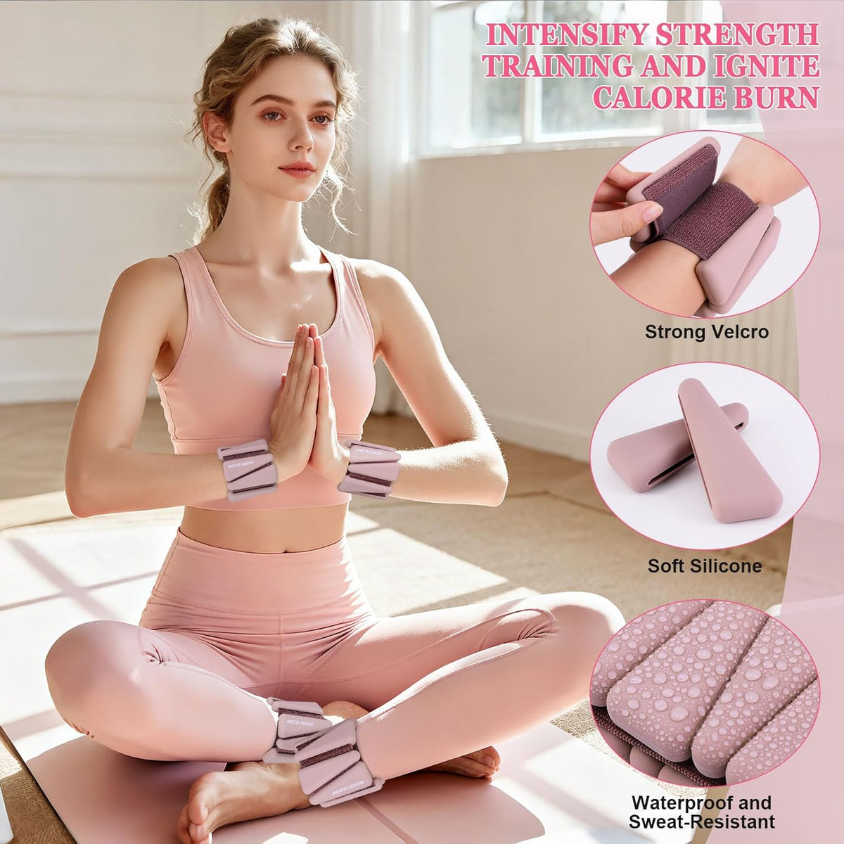 Ankle Weights Set of 2 (1 lb/2 lb/3 lb Each) Adjustable Wrist Weights for Women Men Wearable Arm Leg Weight for Pilates, Running, Walking, Workout, Yoga