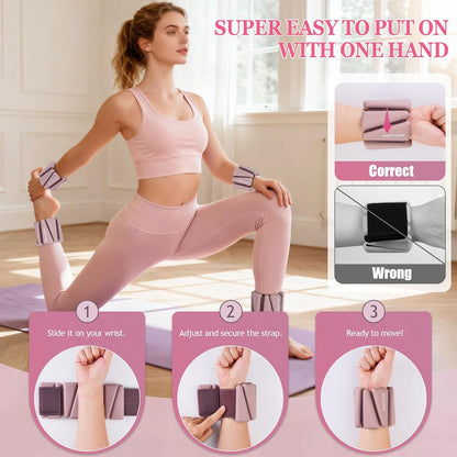 Ankle Weights Set of 2 (1 lb/2 lb/3 lb Each) Adjustable Wrist Weights for Women Men Wearable Arm Leg Weight for Pilates, Running, Walking, Workout, Yoga