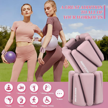 Ankle Weights Set of 2 (1 lb/2 lb/3 lb Each) Adjustable Wrist Weights for Women Men Wearable Arm Leg Weight for Pilates, Running, Walking, Workout, Yoga
