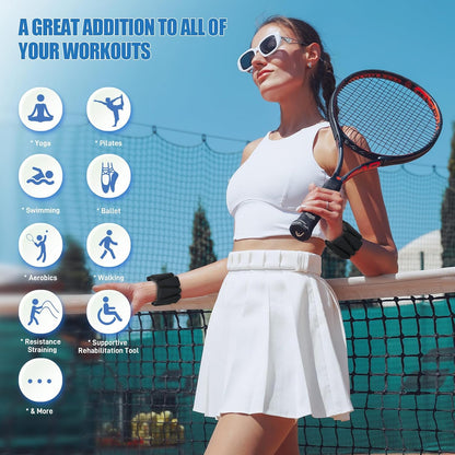 Ankle Weights Set of 2 (1 lb/2 lb/3 lb Each) Adjustable Wrist Weights for Women Men Wearable Arm Leg Weight for Pilates, Running, Walking, Workout, Yoga