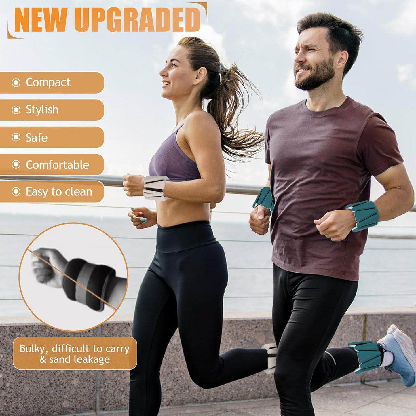 Ankle Weights Set of 2 (1 lb/2 lb/3 lb Each) Adjustable Wrist Weights for Women Men Wearable Arm Leg Weight for Pilates, Running, Walking, Workout, Yoga
