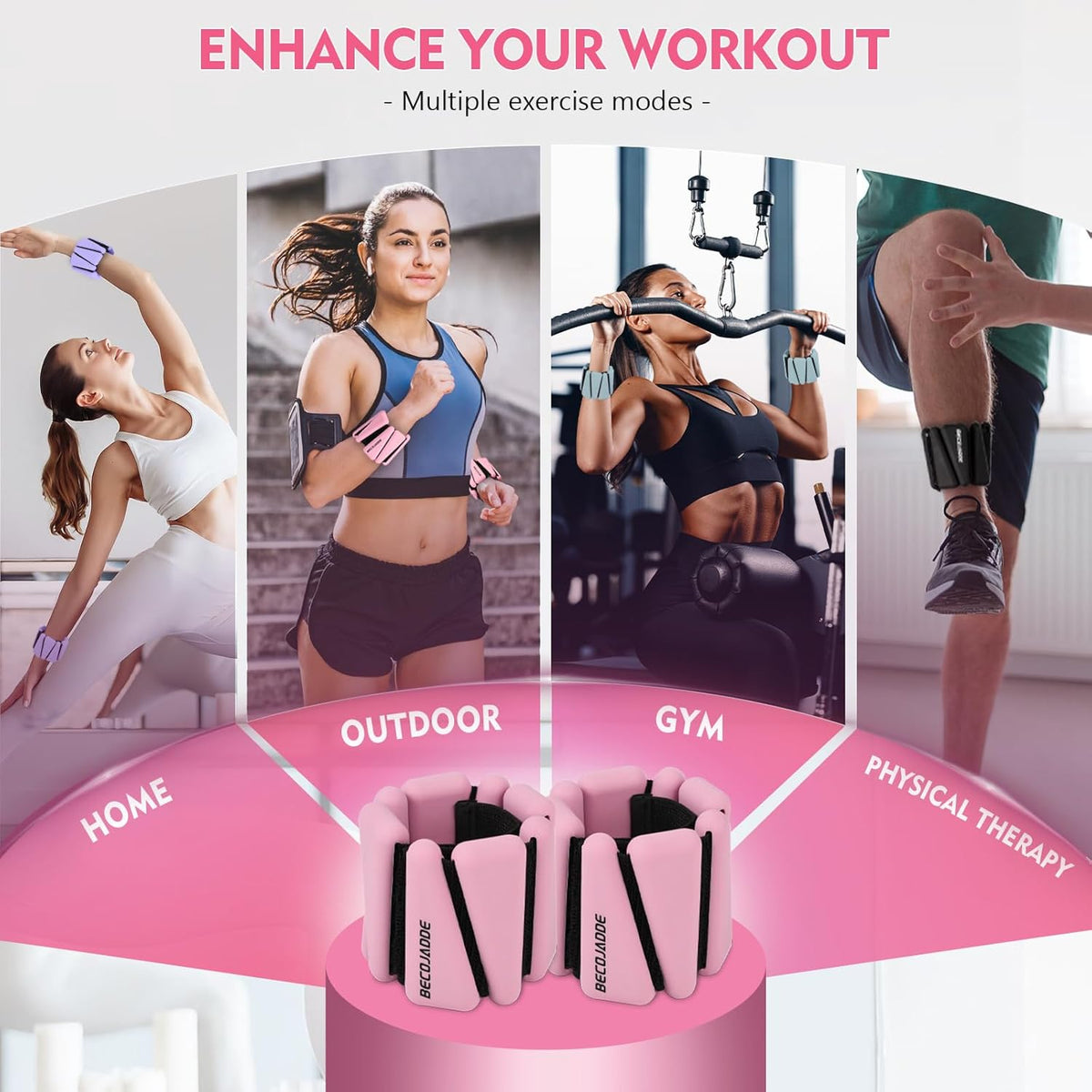 Ankle Weights Set of 2 (1 lb/2 lb/3 lb Each) Adjustable Wrist Weights for Women Men Wearable Arm Leg Weight for Pilates, Running, Walking, Workout, Yoga