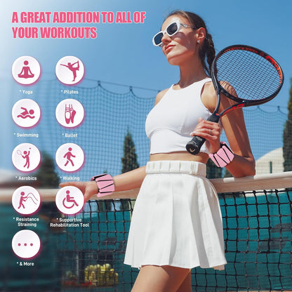 Ankle Weights Set of 2 (1 lb/2 lb/3 lb Each) Adjustable Wrist Weights for Women Men Wearable Arm Leg Weight for Pilates, Running, Walking, Workout, Yoga