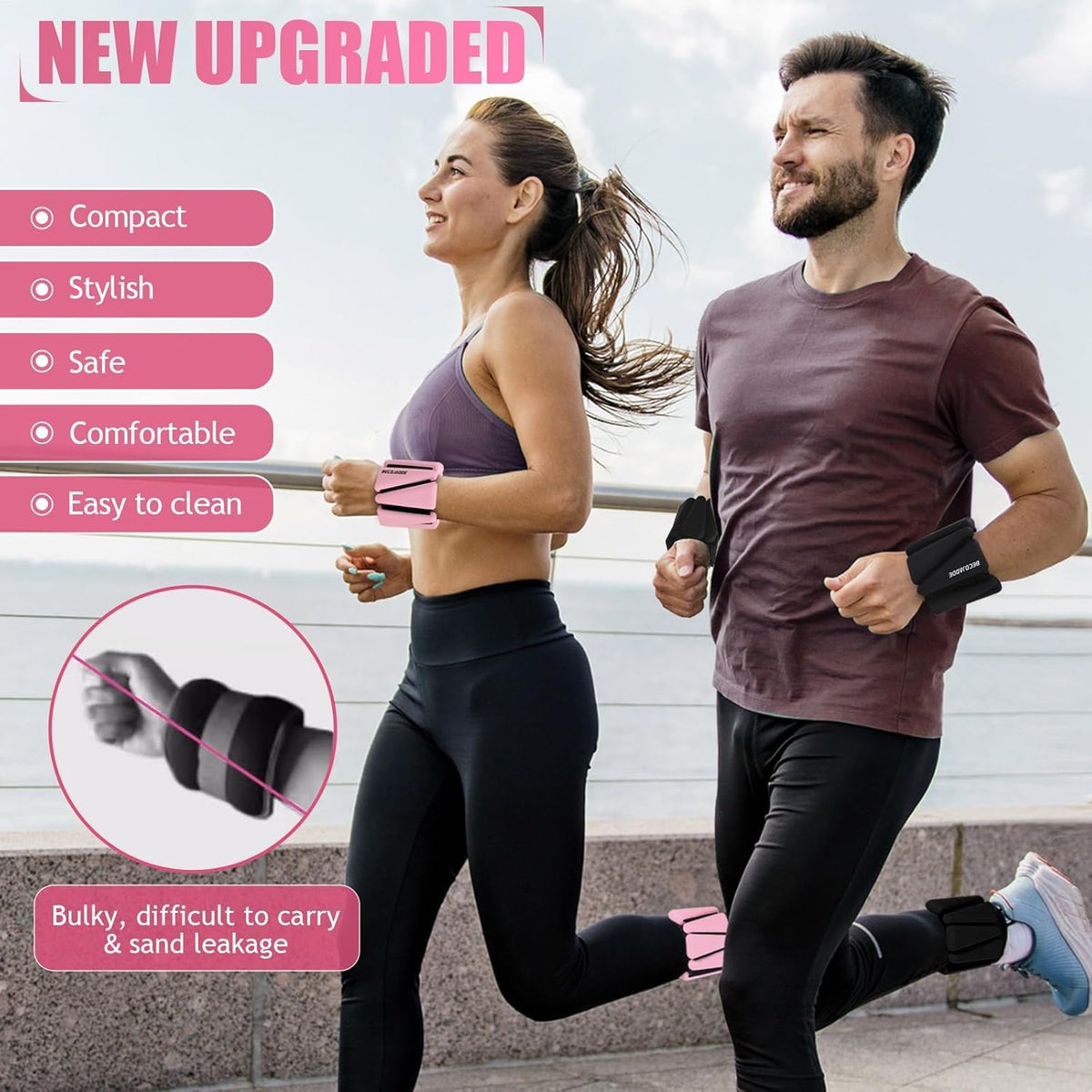 Ankle Weights Set of 2 (1 lb/2 lb/3 lb Each) Adjustable Wrist Weights for Women Men Wearable Arm Leg Weight for Pilates, Running, Walking, Workout, Yoga