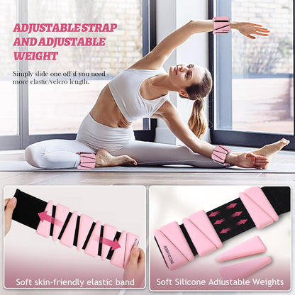 Ankle Weights Set of 2 (1 lb/2 lb/3 lb Each) Adjustable Wrist Weights for Women Men Wearable Arm Leg Weight for Pilates, Running, Walking, Workout, Yoga