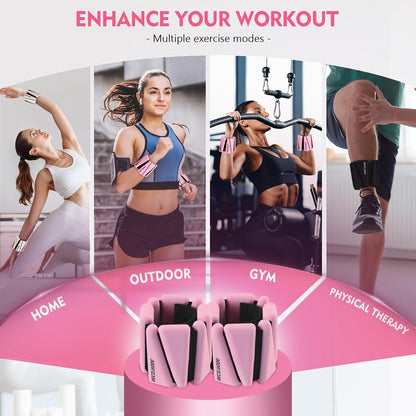 Ankle Weights Set of 2 (1 lb/2 lb/3 lb Each) Adjustable Wrist Weights for Women Men Wearable Arm Leg Weight for Pilates, Running, Walking, Workout, Yoga
