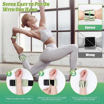 Ankle Weights Set of 2 (1 lb/2 lb/3 lb Each) Adjustable Wrist Weights for Women Men Wearable Arm Leg Weight for Pilates, Running, Walking, Workout, Yoga
