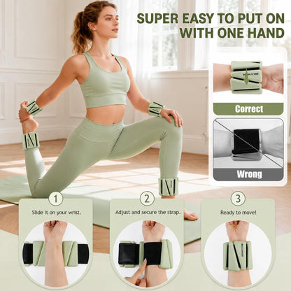 Ankle Weights Set of 2 (1 lb/2 lb/3 lb Each) Adjustable Wrist Weights for Women Men Wearable Arm Leg Weight for Pilates, Running, Walking, Workout, Yoga
