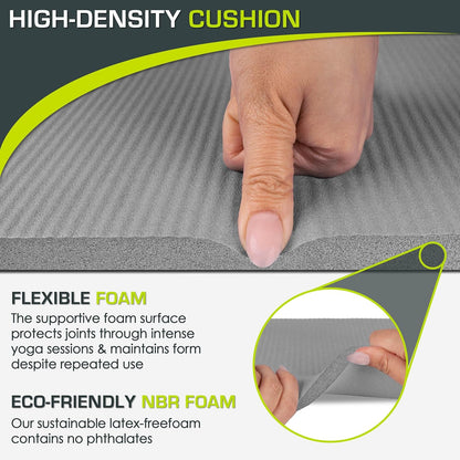 Extra Thick Yoga Knee Pad and Elbow Cushion 15mm (5/8”) Fits Standard Mats for Pain Free Joints in Yoga, Pilates, Floor Workouts