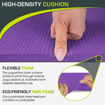 Extra Thick Yoga Knee Pad and Elbow Cushion 15mm (5/8”) Fits Standard Mats for Pain Free Joints in Yoga, Pilates, Floor Workouts