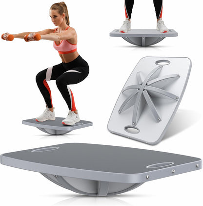 Professional Wooden 360° Rotating Balance Board, Anti-Slip wobble board, 500 lbs Capacity. Perfect for under-desk standing, physical therapy, rehab, core & stability training, and fun for all ages.