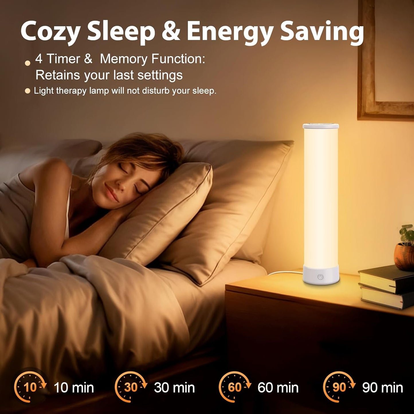 Light Therapy Lamp 15000 Lux, UV-Free Happy Sunlight Lamps with 3 Color Temperatures, Adjustable Brightness, Timer & Memory Function, Full Spectrum Light with Remote Control for Home, Happy Life