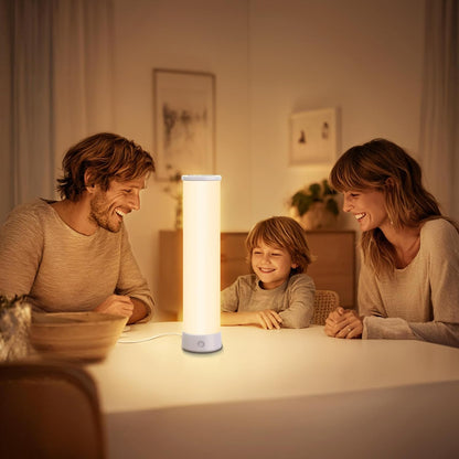 Light Therapy Lamp 15000 Lux, UV-Free Happy Sunlight Lamps with 3 Color Temperatures, Adjustable Brightness, Timer & Memory Function, Full Spectrum Light with Remote Control for Home, Happy Life