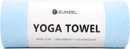 2 Pack Hot Yoga Towel Non Slip Yoga Mat Towel Non-Slip Sweat Absorbent Microfiber Towel for Hot Yoga, Pilates and Workout 72" x 26.5", Purple & Blue/Purple & Green