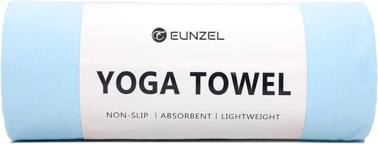2 Pack Hot Yoga Towel Non Slip Yoga Mat Towel Non-Slip Sweat Absorbent Microfiber Towel for Hot Yoga, Pilates and Workout 72" x 26.5", Purple & Blue/Purple & Green