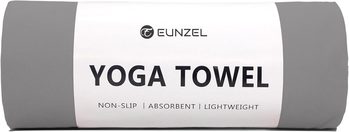 2 Pack Hot Yoga Towel Non Slip Yoga Mat Towel Non-Slip Sweat Absorbent Microfiber Towel for Hot Yoga, Pilates and Workout 72" x 26.5", Purple & Blue/Purple & Green