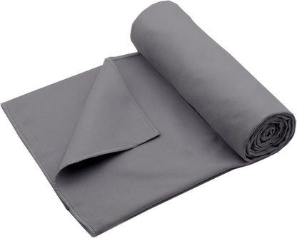 2 Pack Hot Yoga Towel Non Slip Yoga Mat Towel Non-Slip Sweat Absorbent Microfiber Towel for Hot Yoga, Pilates and Workout 72" x 26.5", Purple & Blue/Purple & Green