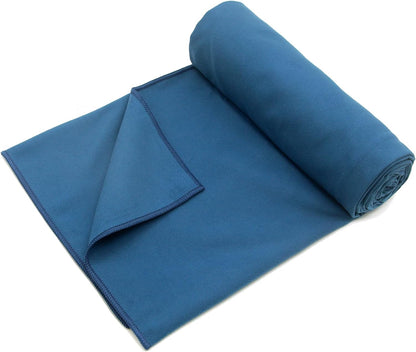 2 Pack Hot Yoga Towel Non Slip Yoga Mat Towel Non-Slip Sweat Absorbent Microfiber Towel for Hot Yoga, Pilates and Workout 72" x 26.5", Purple & Blue/Purple & Green