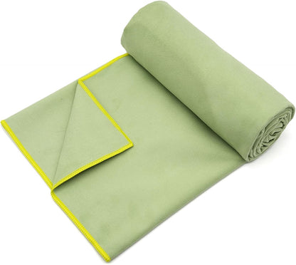 2 Pack Hot Yoga Towel Non Slip Yoga Mat Towel Non-Slip Sweat Absorbent Microfiber Towel for Hot Yoga, Pilates and Workout 72" x 26.5", Purple & Blue/Purple & Green