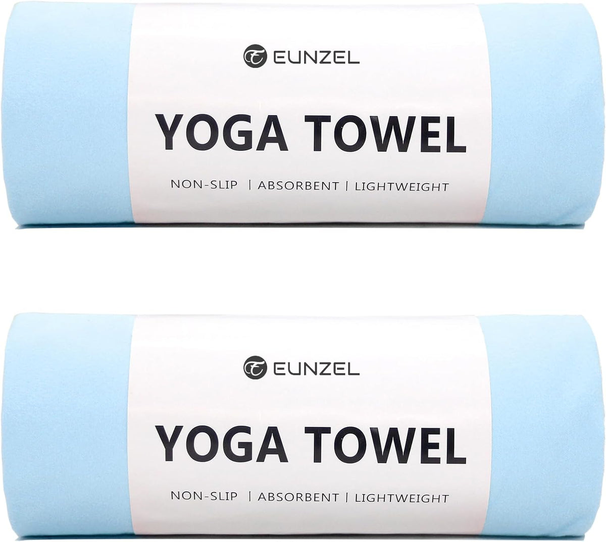 2 Pack Hot Yoga Towel Non Slip Yoga Mat Towel Non-Slip Sweat Absorbent Microfiber Towel for Hot Yoga, Pilates and Workout 72" x 26.5", Purple & Blue/Purple & Green
