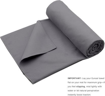 2 Pack Hot Yoga Towel Non Slip Yoga Mat Towel Non-Slip Sweat Absorbent Microfiber Towel for Hot Yoga, Pilates and Workout 72" x 26.5", Purple & Blue/Purple & Green