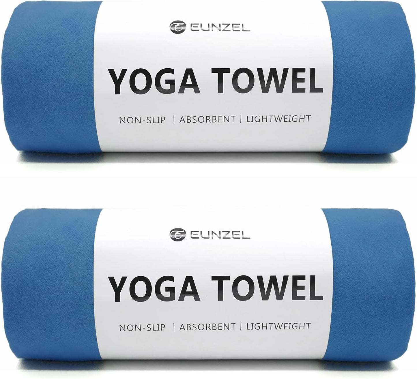 2 Pack Hot Yoga Towel Non Slip Yoga Mat Towel Non-Slip Sweat Absorbent Microfiber Towel for Hot Yoga, Pilates and Workout 72" x 26.5", Purple & Blue/Purple & Green