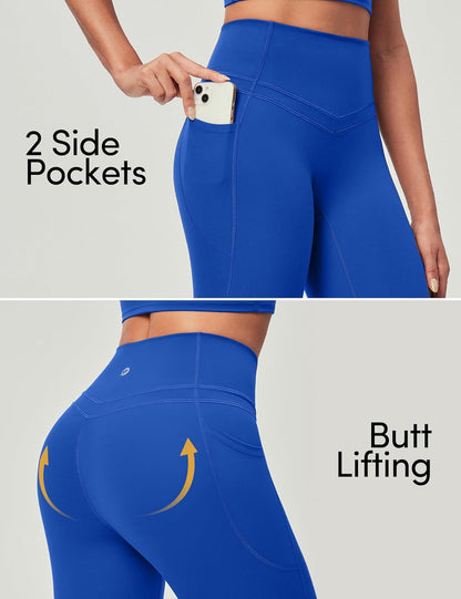 IUGA Compression Leggings with Pockets for Women Tummy Control Leggings No Front Seam Workout High Waist Yoga Pants