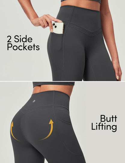 IUGA Compression Leggings with Pockets for Women Tummy Control Leggings No Front Seam Workout High Waist Yoga Pants