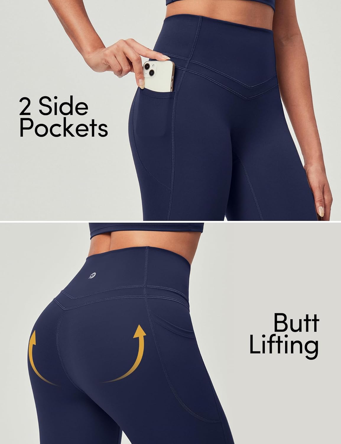 IUGA Compression Leggings with Pockets for Women Tummy Control Leggings No Front Seam Workout High Waist Yoga Pants
