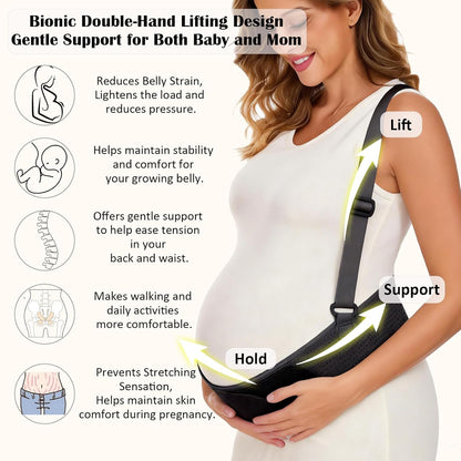 Pregnancy Belly Bands for Pregnant Women, Maternity Pregnancy Support Belt | Maternity Band with Adjustable Straps (Beige, M)