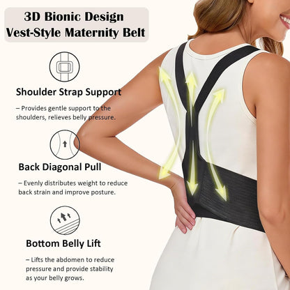Pregnancy Belly Bands for Pregnant Women, Maternity Pregnancy Support Belt | Maternity Band with Adjustable Straps (Beige, M)