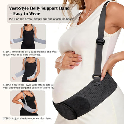 Pregnancy Belly Bands for Pregnant Women, Maternity Pregnancy Support Belt | Maternity Band with Adjustable Straps (Beige, M)