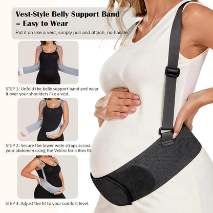 Pregnancy Belly Bands for Pregnant Women, Maternity Pregnancy Support Belt | Maternity Band with Adjustable Straps (Beige, M)