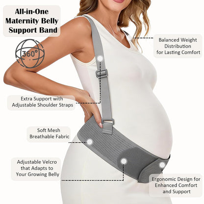 Pregnancy Belly Bands for Pregnant Women, Maternity Pregnancy Support Belt | Maternity Band with Adjustable Straps (Beige, M)