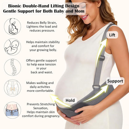 Pregnancy Belly Bands for Pregnant Women, Maternity Pregnancy Support Belt | Maternity Band with Adjustable Straps (Beige, M)