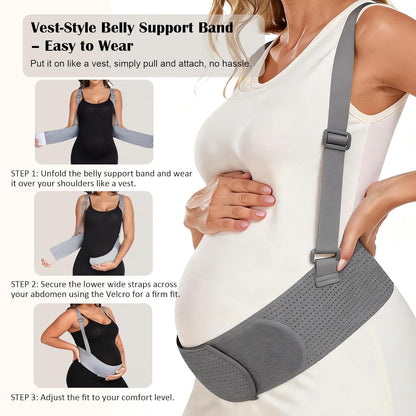 Pregnancy Belly Bands for Pregnant Women, Maternity Pregnancy Support Belt | Maternity Band with Adjustable Straps (Beige, M)