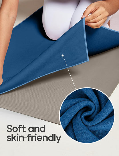 Yoga Mat Towel Non Slip for Hot Yoga Towel with Silicone Grip & Free Spray Bottle, 72"X26" Extra Large Microfiber Yoga Towel for Bikram, Pilates, Fitness