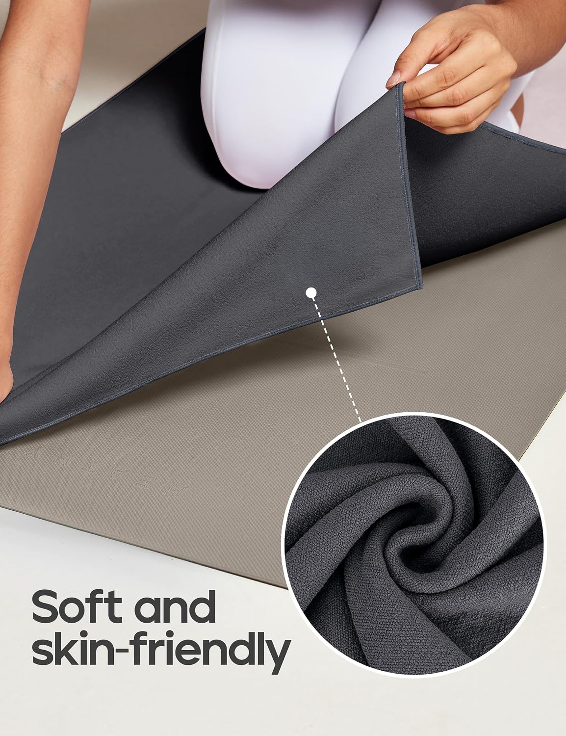 Yoga Mat Towel Non Slip for Hot Yoga Towel with Silicone Grip & Free Spray Bottle, 72"X26" Extra Large Microfiber Yoga Towel for Bikram, Pilates, Fitness