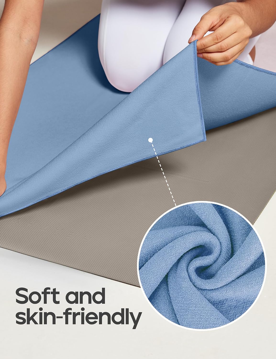 Yoga Mat Towel Non Slip for Hot Yoga Towel with Silicone Grip & Free Spray Bottle, 72"X26" Extra Large Microfiber Yoga Towel for Bikram, Pilates, Fitness