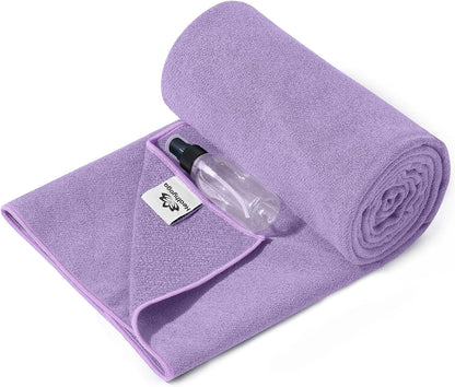 Yoga Mat Towel Non Slip for Hot Yoga Towel with Silicone Grip & Free Spray Bottle, 72"X26" Extra Large Microfiber Yoga Towel for Bikram, Pilates, Fitness
